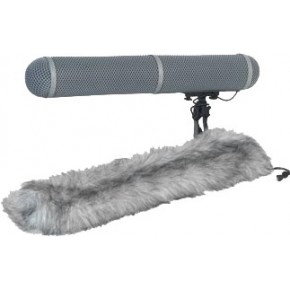 Cet ensemble Rycote® comprend une bonnette armée, un windjammer (bonnette fourrure), un support articulé avec suspension et cord