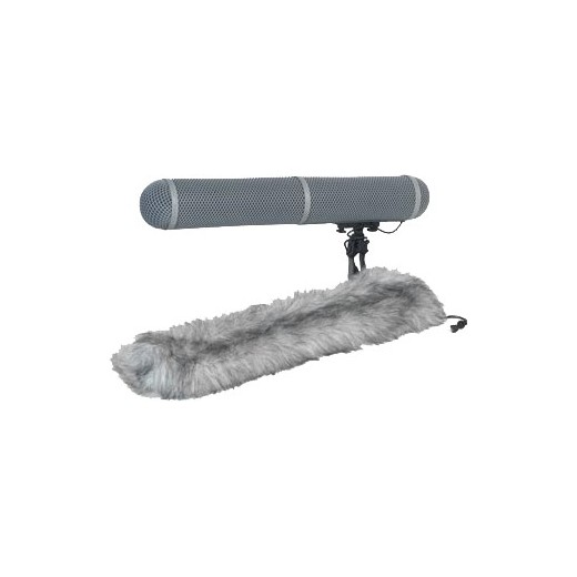 Cet ensemble Rycote® comprend une bonnette armée, un windjammer (bonnette fourrure), un support articulé avec suspension et cord