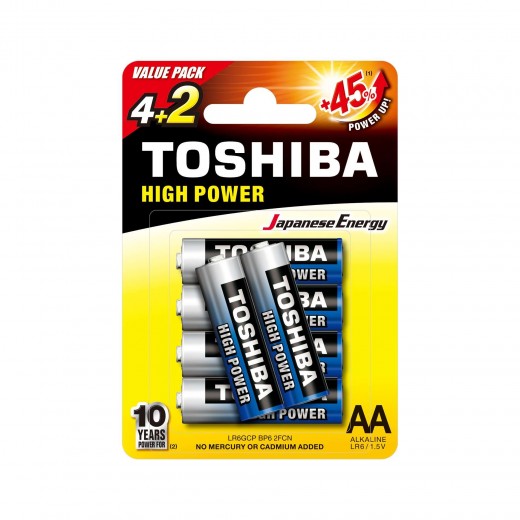 Piles LR6 - Pack de 6, toshiba, pile micro, hf, sono, music and lights, reims