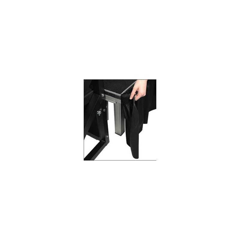 Jupe de scène H79cm, L6m en molleton noir ignifugé 300gr/m² 